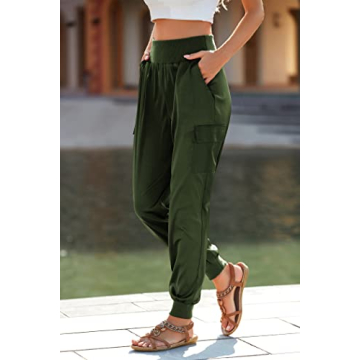 PRETTYGARDEN Women's Satin Jogger Pants Casual Comfort