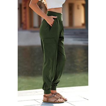 PRETTYGARDEN Women's Satin Jogger Pants Casual Comfort