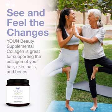 YOUN Beauty Collagen Powder - 30 Servings of Skin Support