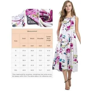HOTOUCH White Floral Sleevless Midi Summer Dress
