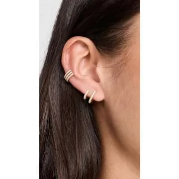 SHASHI Women's Katerina vermeil Double Earrings, Gold, One Size