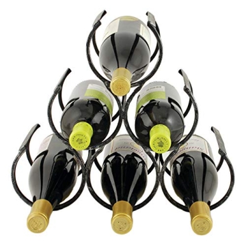 Twine Country Home Metal Wine Rack - Rustic Vintage Style, Holds 6 Bottles