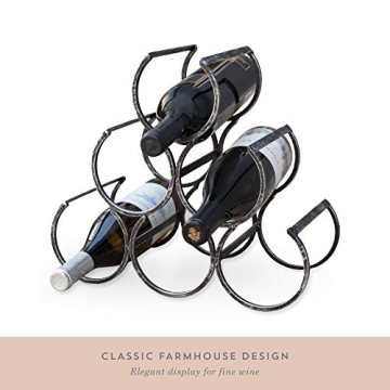 Twine Metal Wine Rack - Vintage Style Holder for 6 Bottles