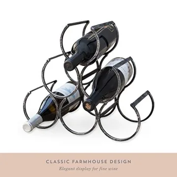 Twine Metal Wine Rack - Vintage Style Holder for 6 Bottles