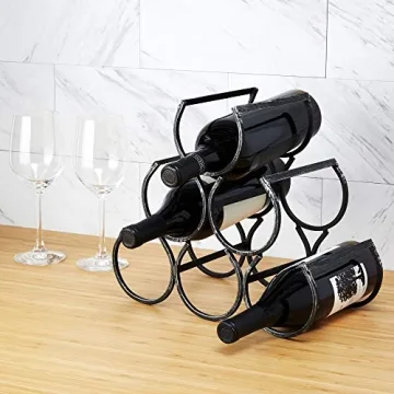 Twine Metal Wine Rack - Vintage Style Holder for 6 Bottles