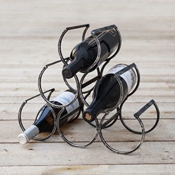 Twine Metal Wine Rack - Vintage Style Holder for 6 Bottles