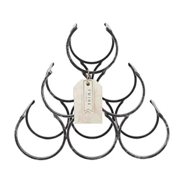 Twine Metal Wine Rack - Vintage Style Holder for 6 Bottles