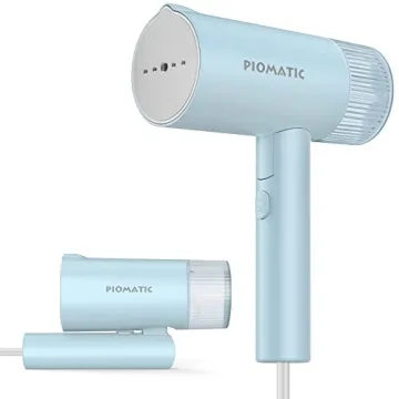 PIOMATIC Foldable Mini Steamer for Quick Fabric Care with Ceramic Plate