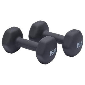 Amazon Basics Neoprene Dumbbells 15 Pounds Pair Dark Grey
