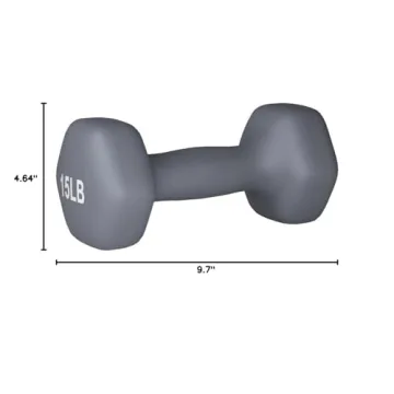 Amazon Basics Neoprene Dumbbells 15 Pounds Pair Dark Grey