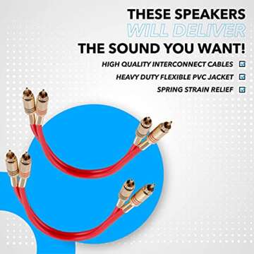 Premium 1 Foot Dual RCA Male Cable for Clear Audio