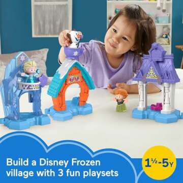 Fisher-Price Little People​ Toddler Toys Disney Frozen Snowflake Village Playset with Anna Elsa & Olaf for Ages 18+ Months​