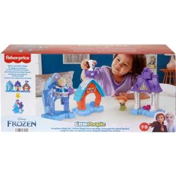 Fisher-Price Little People​ Toddler Toys Disney Frozen Snowflake Village Playset with Anna Elsa & Olaf for Ages 18+ Months​