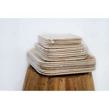 Palm Plates disposable party dinnerware Biodegradable Compostable Like wood or bamboo for weddings h...