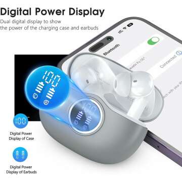 Bluetooth 5.3 Wireless Earbuds with Deep Bass & 40 Hrs