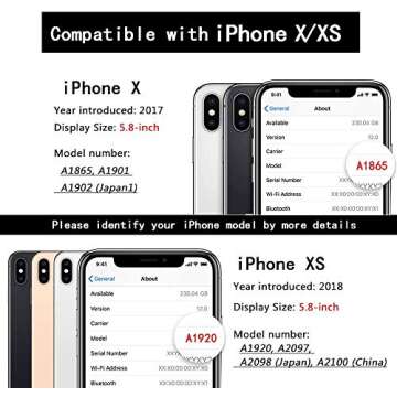 ZVE Case for Apple iPhone Xs and X - Wallet Case with Strap, Card Holder & Zipper