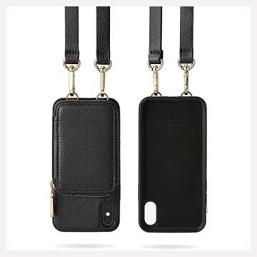 ZVE iPhone Xs & X Wallet Case - Stylish Crossbody Design