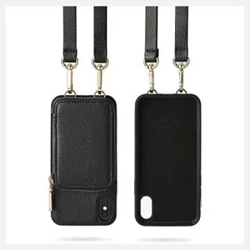 ZVE iPhone Xs & X Wallet Case - Stylish Crossbody Design