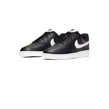 Nike Women's WMNS Court Vision Low Sneaker, Black/White, 7.5 Regular US