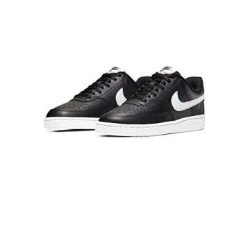 Nike Women's WMNS Court Vision Low Sneaker, Black/White, 7.5 Regular US