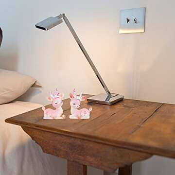 WINOMO 2pcs Deer Figurines Miniature Deer Family Figures Mini Reindeer Sculpture Statues Christmas Desktop Ornament for Gifts Home Office Car Decor