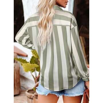 Women’s Color Block Satin Blouse for Work & Casual Style