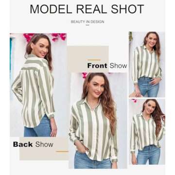 Women’s Color Block Satin Blouse for Work & Casual Style