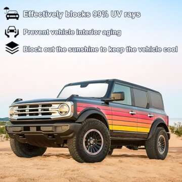 2021-2025 Ford Bronco Windshield Sun Shade Easy Installation