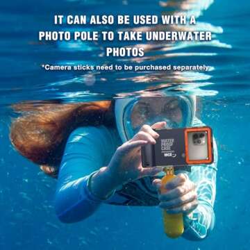 Underwater Snorkeling Diving Phone Case for iPhone 16/15/14/13/12/11 Pro Max/XS/X Samsung Galaxy S24/S23/S22/S21，[50ft/15m] Professional Scuba Dive Waterproof Case Underwater Photo Video Cover Orange