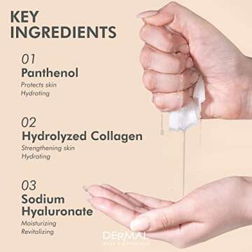 DERMAL 32 Combo A+B Set Collagen Essence Korean Face Mask - Hydrating and Soothing Facial Mask with Panthenol - Hypoallergenic Self Care Sheet Mask for All Skin Types - Natural Home Spa Treatment Mask