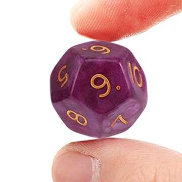 ZXUEZHENG 3 Pieces of Multi-Sided Acrylic Pearl Astrological Dice for Constellation Divination Accessory