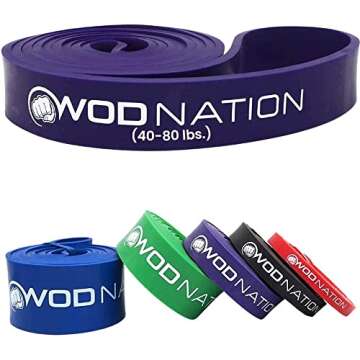 WOD Nation Pull Up Assist Band - Resistance Bands for Chin Ups, Resistance Exercises, Stretch, Mobil...