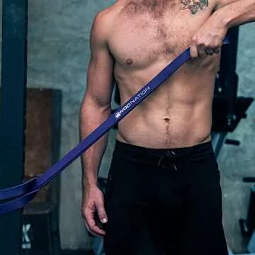 WOD Nation Pull Up Assist Band - Resistance Bands for Chin Ups, Resistance Exercises, Stretch, Mobility & Serious Fitness (40-80lbs Purple)