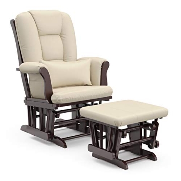 Storkcraft Tuscany Custom Glider and Ottoman with Free Lumbar Pillow for Ultimate Comfort