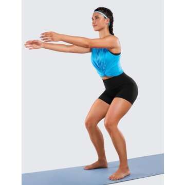 CRZ YOGA Women's Naked Feeling Biker Shorts - 4'' Comfort