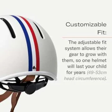 Thousand Kids Helmet – Free Reflective Sticker Pack to Customize, No Pinch Magnetic Buckle, Multi Sport Safety CSPC ASTM CE Certified – Jr Collection (Speedway Creme)