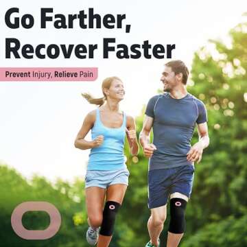 Crucial Compression Knee Sleeve (1 Pair) - Best Knee Braces for Men & Women - Non-Slip Knee Support