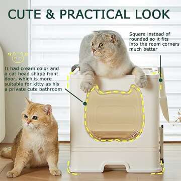 Pawsayes Cat Litter Box with Lid - Convenient, Stylish & Effective