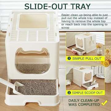 Pawsayes Covered Top Entry Cat Litter Box for Small Cats