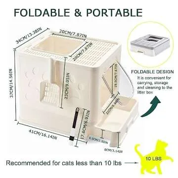 Pawsayes Covered Top Entry Cat Litter Box for Small Cats