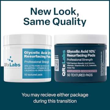 QRxLabs Glycolic Acid Pads for Wrinkle Control - 10% Glycolic Acid