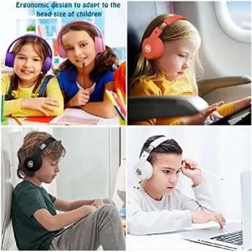 Mokata Headphones Bluetooth Wireless/Wired Kids Volume Limited 85 /110dB Over Ear Foldable Protectio...