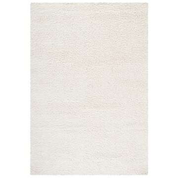 SAFAVIEH California Shag Collection Area Rug - 8' x 10', Ivory, Non-Shedding & Easy Care, 2-inch Thick Ideal for High Traffic Areas in Living Room, Bedroom (SG151-1212)