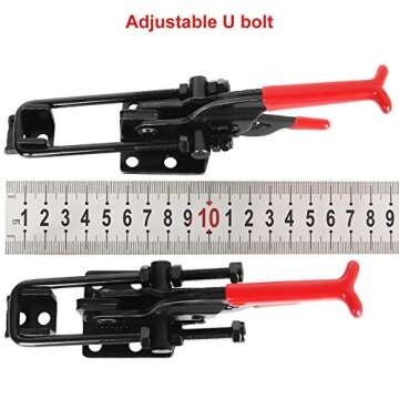 AConnet 4 Pack Black Toggle Latch Clamp Self-Lock Adjustable Toggle Clamp 770LBS Holding Capacity Heavy Duty Toggle Latch Hasp Clamp For Door, Box Case Trunk, Quick Release Smoker Pull Latch (GH-431)