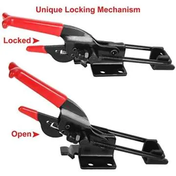 AConnet 4 Pack Black Toggle Latch Clamp Self-Lock Adjustable Toggle Clamp 770LBS Holding Capacity Heavy Duty Toggle Latch Hasp Clamp For Door, Box Case Trunk, Quick Release Smoker Pull Latch (GH-431)