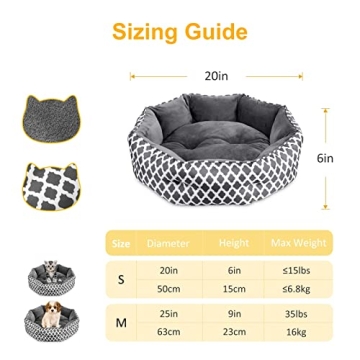 JOYO Cat Bed Indoor Soft Plush Double-Sided 20 inch