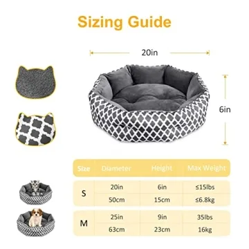 JOYO Cat Bed Indoor Soft Plush Double-Sided 20 inch