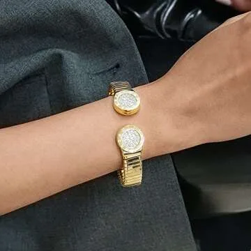 WISTIC Gold Roman Numerals Cuff Bracelets for Unisex Style