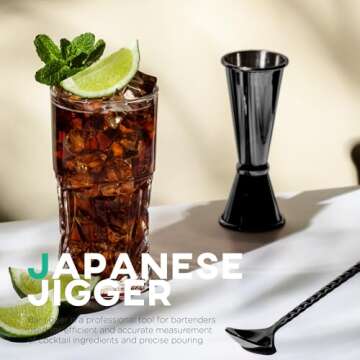 Homestia Bar Jigger for Bartending, Measuring Cup with OZ&ML 2 Units of Measurement Inside Cocktail ...