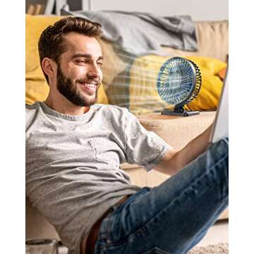 Gaiatop USB Desk Fan, Small But Powerful, Personal Portable Quiet 3 Speeds, Adjustment Mini Table De...